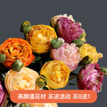 Z M 6-color onion rose Super simulation flower old beauty country modern pastoral decoration flower art
