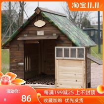 Rainproof and waterproof outdoor solid wood carbonized wood Dog House kennel cat den Teddy Kennel Dog House pet kennel