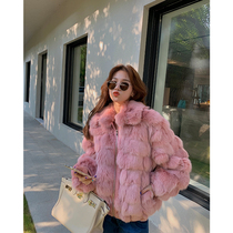 CC fur hidden lazy wind level is distinct ~ small square collar Finnish imported fox fur coat female winter