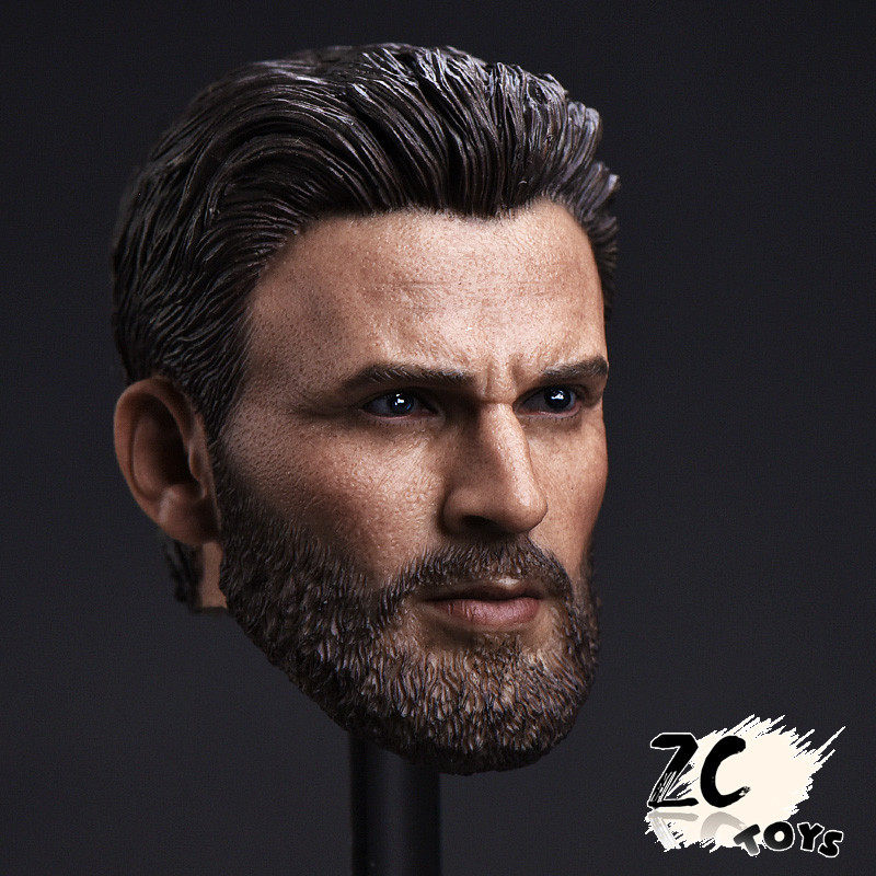 热销zctoys 1/6兵人头雕 t-05美国队长胡子版 颓废版 大胡子美队