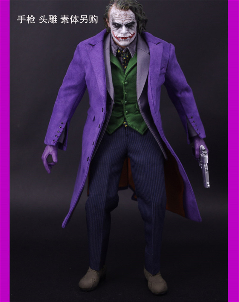 1/6 蝙蝠侠 joker 新版小丑大衣西服套装 送手套手金链 dx01 dx11