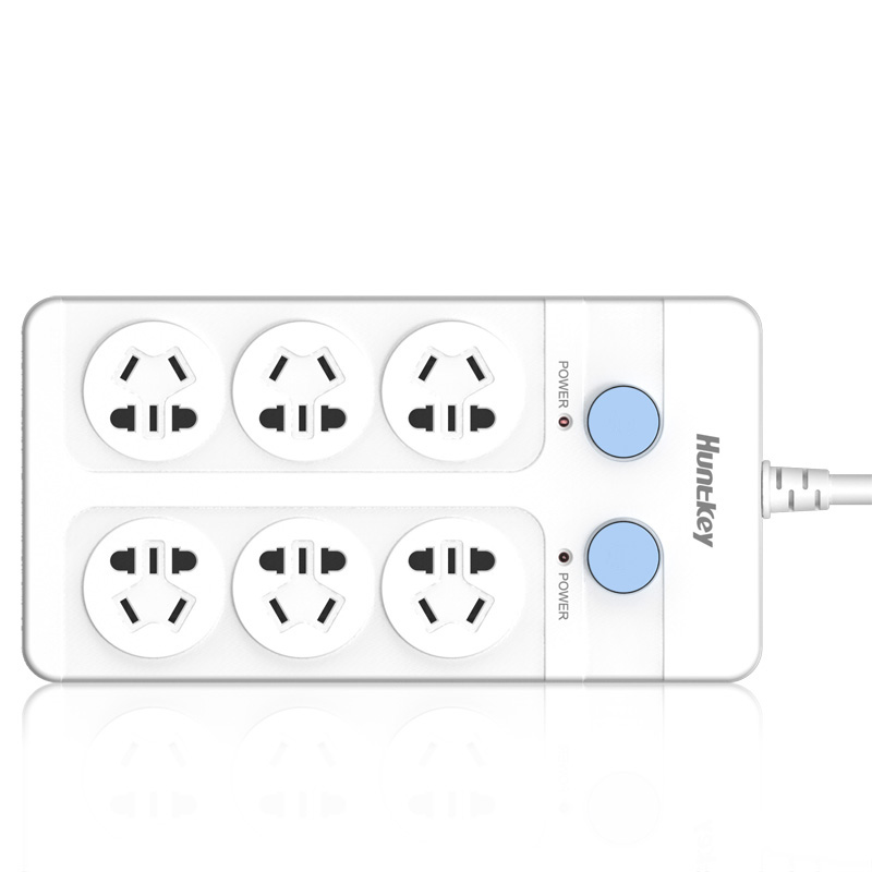 航嘉插排 6插位插线板1.8米接线板双控开关排插拖线板大白SM602产品展示图4