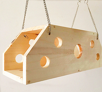 New wooden yo-yo shake tube channel drill tube toy Totoro squirrel cradle wooden nest can be hung and fixed