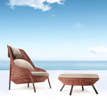 Outdoor Rattan Sofa Nordic Creativity Casual Sofa Terrace-Like Room Hotel Combo Sofa Rattan Chair Custom