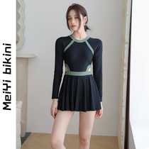 MeiYis new conservative small chest gathers meat covering and lean hot spring vacation swimsuit student swimsuit