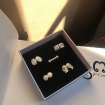 TWOR handmade natural baroque pearl s925 silver week earring stud earrings female set