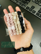 Slip Silk Hair Rope Hair Tie Head Rope Black Pink Champagne Gold