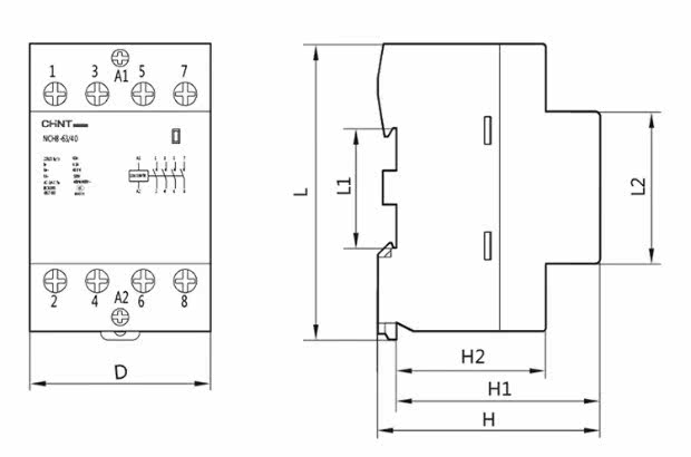 正泰正品 nch8-20/20 220/230v家用交流接触器20a2常开0常闭