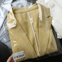 Ying GUO single hall level~advanced pleated 7-point sleeve one button casual bright silk small blazer for women