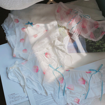 Fruit flower underpants female Japanese cute girl milk thin breifs sexy temptation breathable mesh