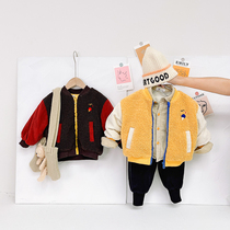 Baby warm and thick casual personality handsome hit color 2-5 years old coat personality cartoon baseball uniform top trendy 3