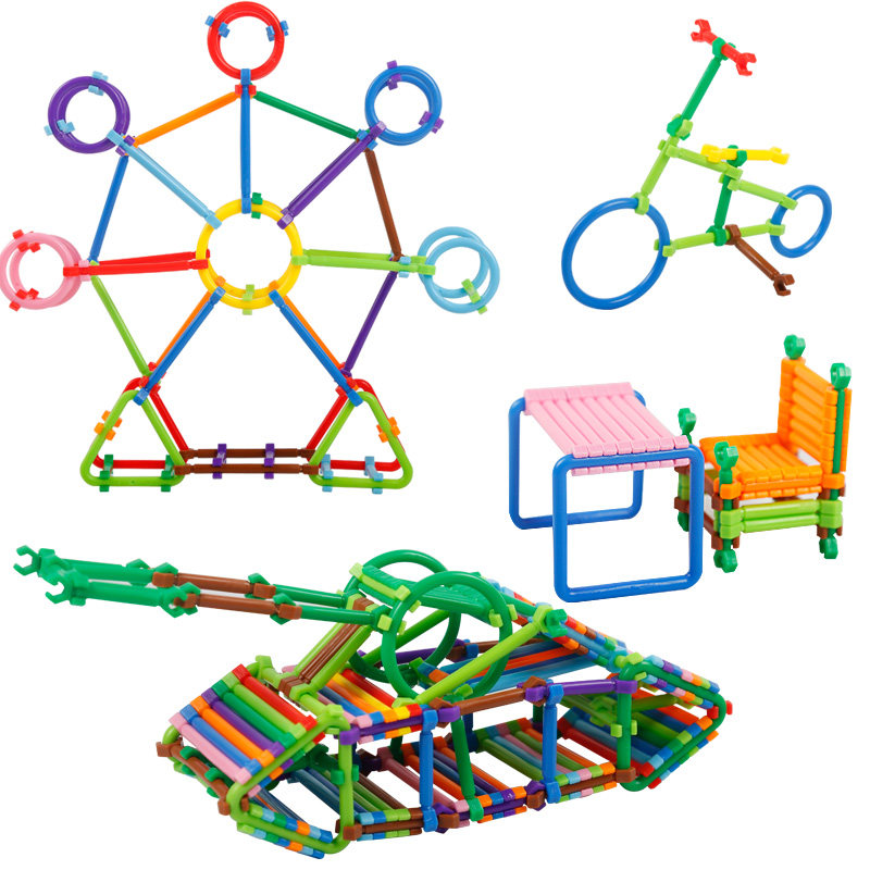 儿童聪明积木棒塑料拼插拼装益智玩具 智慧棒幼儿园拼搭拼接玩具