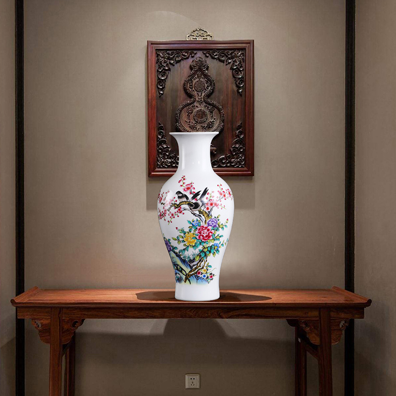 Large landscape of jingdezhen ceramics vase Chinese flower arranging sitting room home TV ark adornment porcelain of furnishing articles