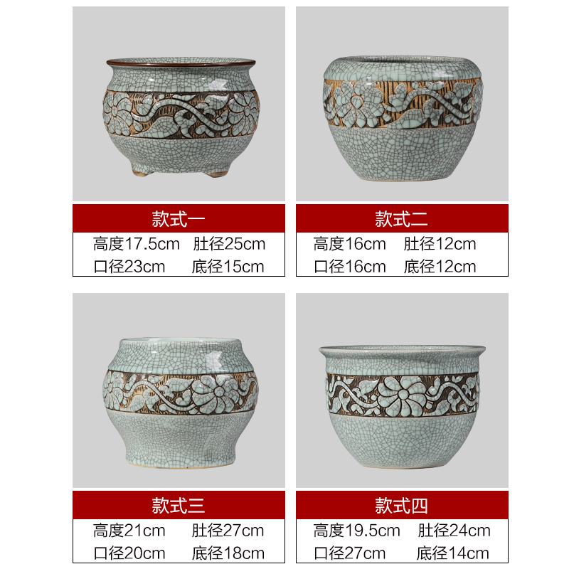 Restoring ancient ways of jingdezhen ceramics do old porcelain jar porcelain incense buner crackle archaize writing brush washer ashtray aquarium furnishing articles