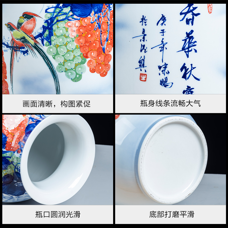 Jingdezhen ceramics hand - made idea gourd bottle of blue and white porcelain vase sitting room office decoration of Chinese style household furnishing articles