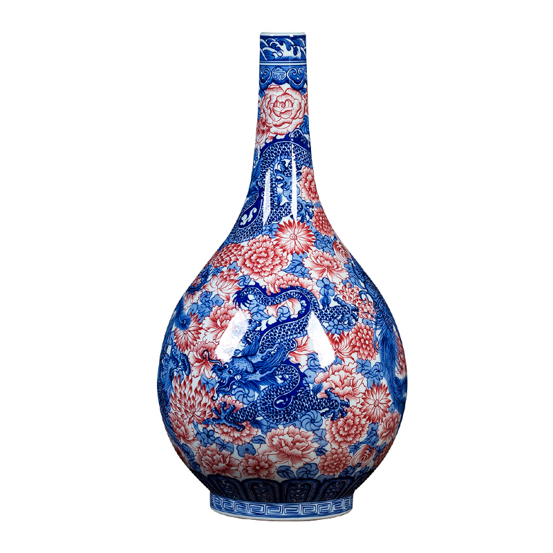 Jingdezhen ceramics hand - made archaize youligong longfeng gall bladder of blue and white porcelain vase small expressions using the home decoration furnishing articles