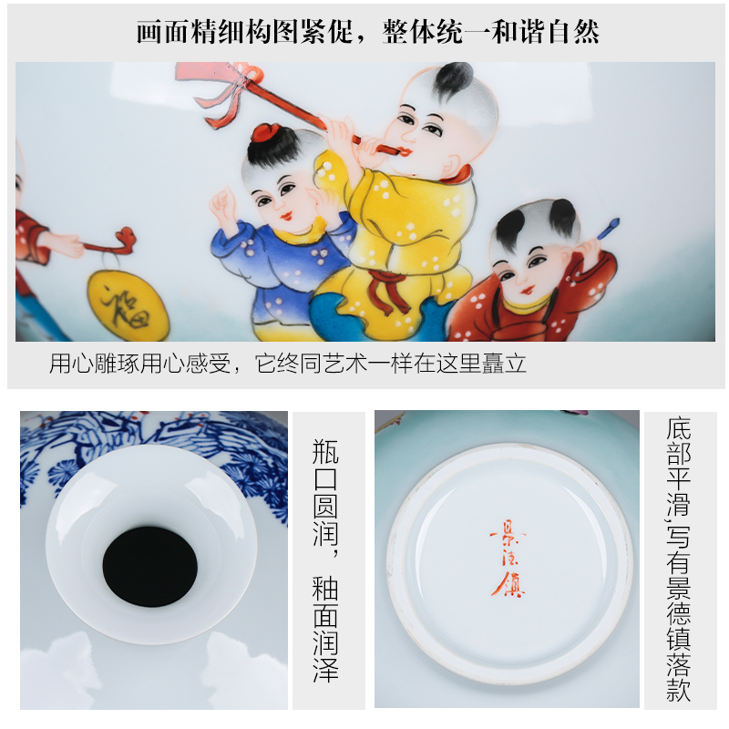 Jingdezhen ceramics hand - made vases pomegranate bottle flower arranging Chinese ancient frame sitting room TV ark, act the role ofing is tasted furnishing articles