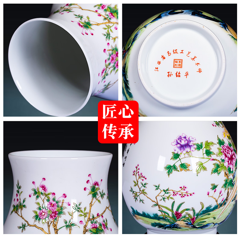 New Chinese style household jingdezhen ceramics powder enamel vase expressions using keep lucky bamboo flower arrangement sitting room adornment is placed