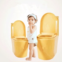 Childrens ceramic stool Nordic ins parent-child color toilet size toilet mother and child stool slot deodorant
