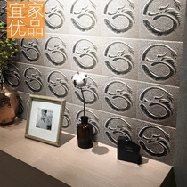 Chinese retro Silver Dragon standard KTV high-end background wall porch into the palace dragon shape