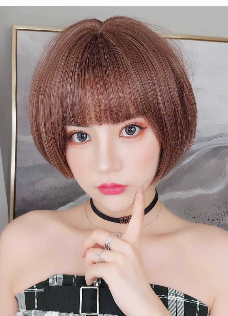 假发女短发网红时尚波波头圆脸 修脸自然蓬松bobo逼真发型全