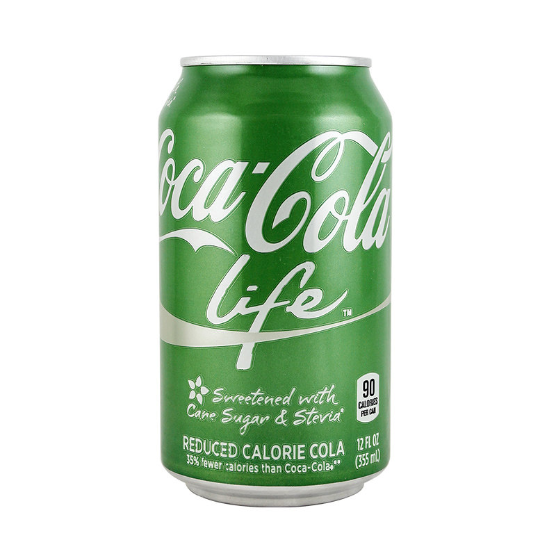 美国进口绿色版碳酸饮料cocacola life新生可口可乐