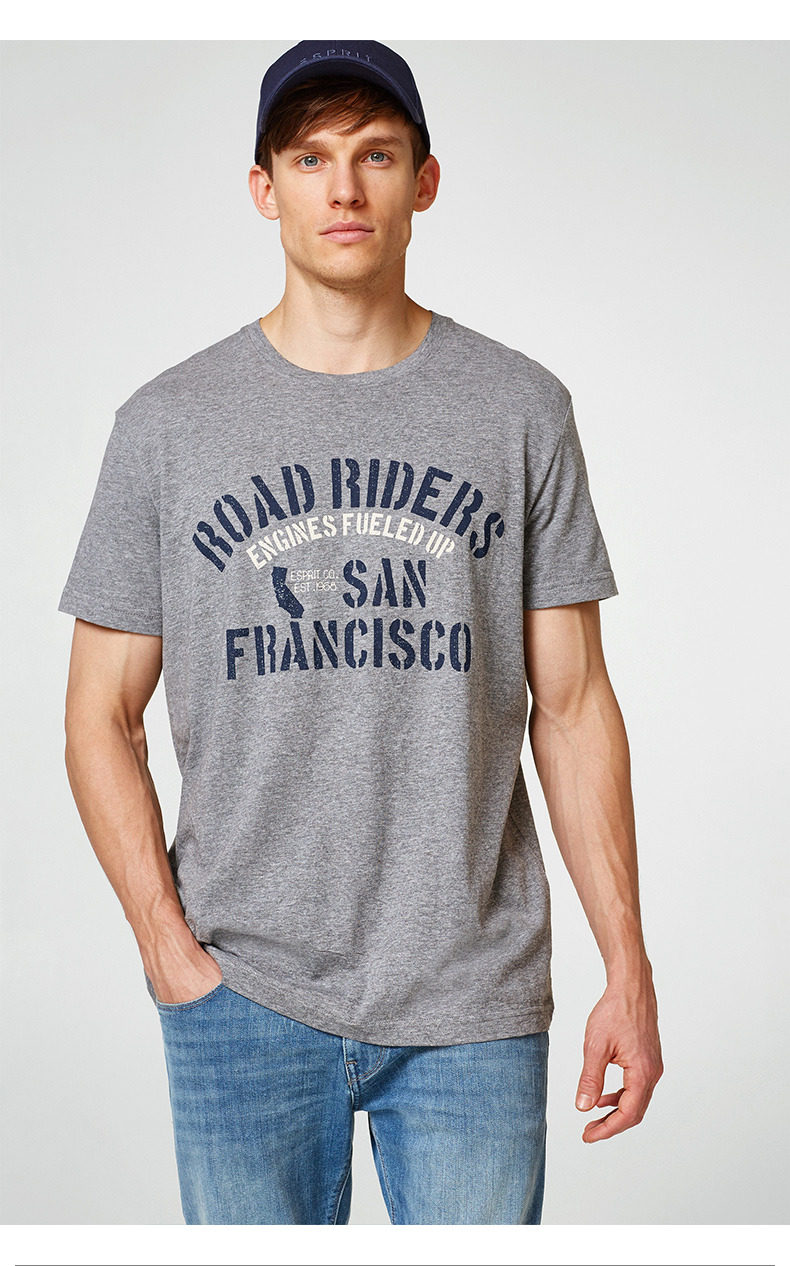 esprit 2018夏新款男装休闲个性图案圆领短袖t恤-038ee2k018_7折现价