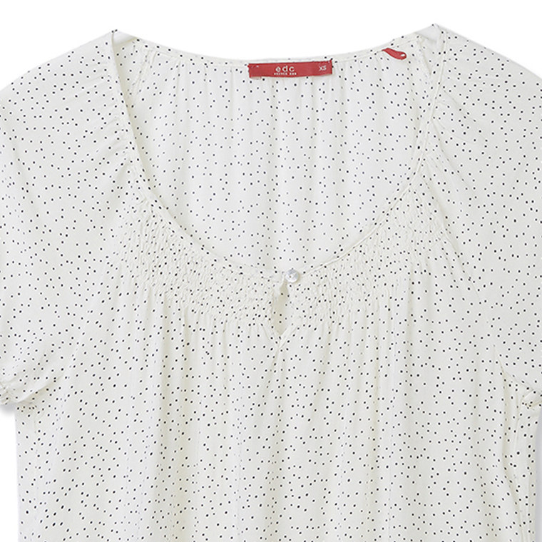 【折】ESPRIT EDC女士休闲时尚圆领短袖衬衫-055CC1F026吊牌价399