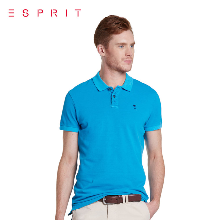 【折】ESPRIT EDC 男士休闲风纯色短袖T恤-045CC2K055吊牌价269