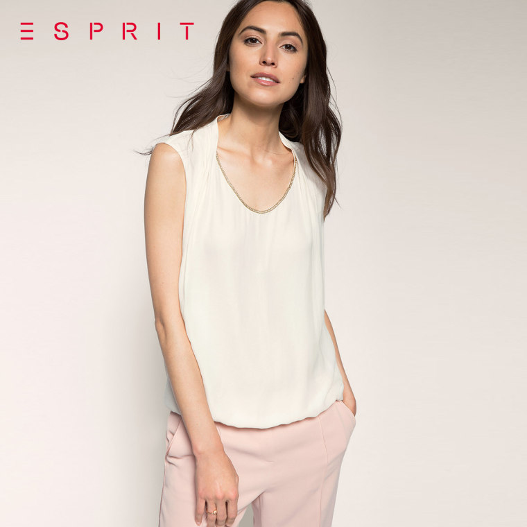 【包邮】新品ESPRIT女士无袖纯色衬衫-065EO1F002吊牌价459