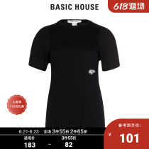 Basic House hundreds of good shopping malls in the same summer season long t-shirt female lip print series pro-skin HUTS320E