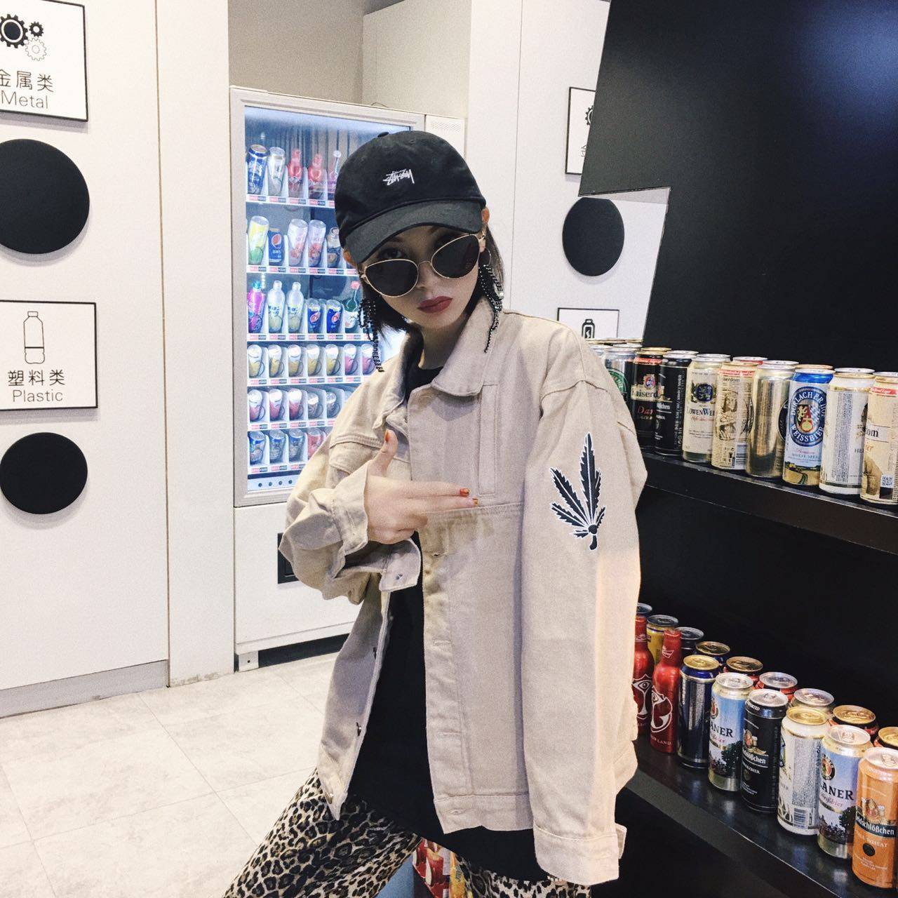 sacramento 麻叶双色工装夹克男女宽松高街牛仔外套_不打折现价328.