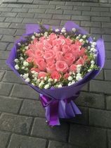 33 pink rose bouquet Shanghai Flowers Express Mothers Day Fathers Day Teachers Day flowers city distribution