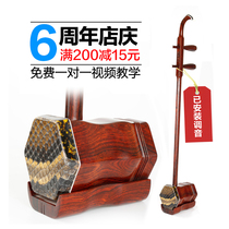 Suzhou Tianle boutique big red acid branch Erhu musical instrument collection Performance collection Handmade skin piano factory direct sales