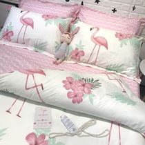 Korean summer cool quilt Autumn and winter bed summer quilt student four-piece summer quilt new 1 2 1 5 1 8m bedding