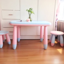 Stools Childrens tables and chairs can be spliced by school-age desks and chairs Get a preschool seat Doll bench writing desk Home living
