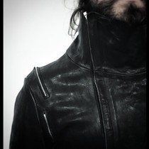 Japanese craftsman incarnation Kokawa Kokuta hand-sewn tire cowhide oblique zipper motorcycle leather jacket