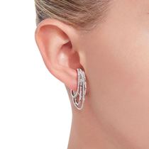 Wearring ins Wind trend Korean version of layered sense multi-ring diamond ear clip ear stud female cold wind earrings