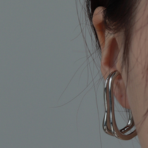 Wearring New Advanced Sense Metal Wind Irregular Earrings Hidden Ear Clip Without Ear Pole