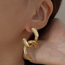 Wearring retro return Ken beans with the same cross chain gold-plated earrings female European and American Tide brand ins advanced sense