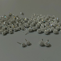 Wearring raising ear hole Super Flash simple imported rhinestone small planet s925 silver earrings female Daily Joker