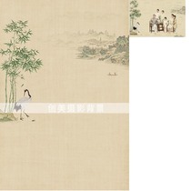 Chinese style family portrait background Ancient style background paper Republic of China style Cheongsam background cloth plain color family portrait background