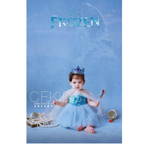 Frozen birthday party snow background Childrens winter snow background Outdoor snow inkjet background screen