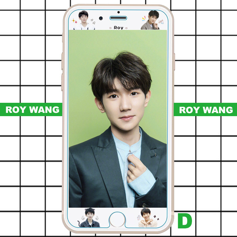 biubiu tfboys王源苹果iphone6s 7plus手机贴膜oppo vivo钢化膜_7折