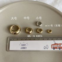 South Korea imported minimalist temperament gold silver glossy earrings metal earring ear bone buckle simple light version ear stud