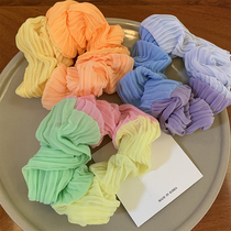 South Korea imported summer ice cream Hyuna fluorescent bright color wrinkles intestinal circle bubble chiffon Hairband plate hair ball head