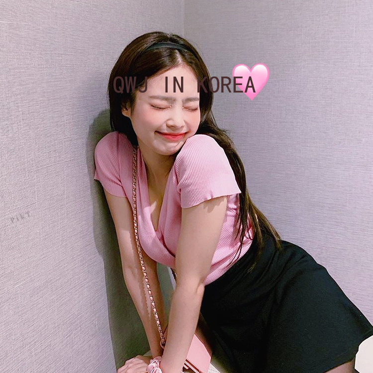 韩国进口正品jenny金智妮同款纯色皮质百搭简约头箍发箍发卡