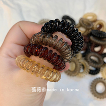 Coffee aroma South Korea imported East Gate Curry color transparent telephone rope thin telephone line Hairband hair rope head rope