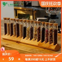 Glass test tube tea display stand coffee cooked beans raw beans sample rack cafe bar decoration rack ornaments