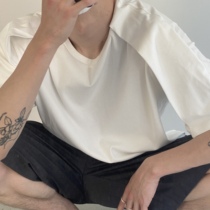 COLN No cushion shoulder can pass out with padded shoulder i.e. view pure color folding shoulder sheet short sleeve T-shirt can be really magical